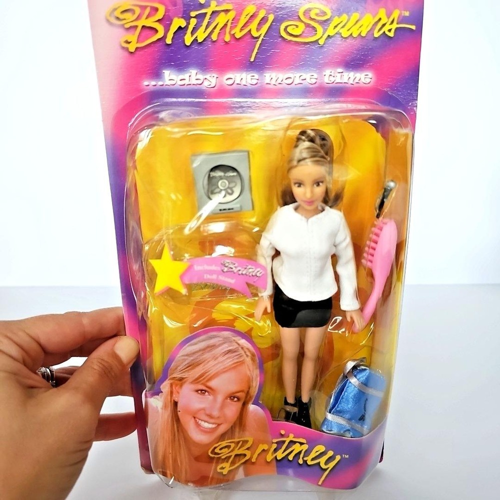 Y2K NIB Britney Spears Baby One More Time Play Along Doll Black Skirt White 1798